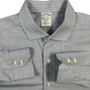 VTG‎ Brooks Brothers Makers and Merchants 17-33 Regent Oxford Shirt Blue Stripe
